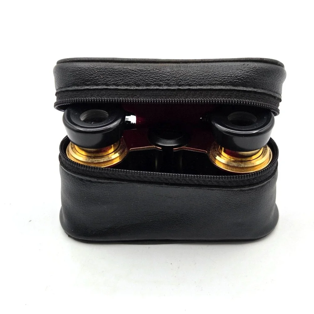 Brookstone 3x Coated Compact Galilean Opera Glasses Binoculars with Case